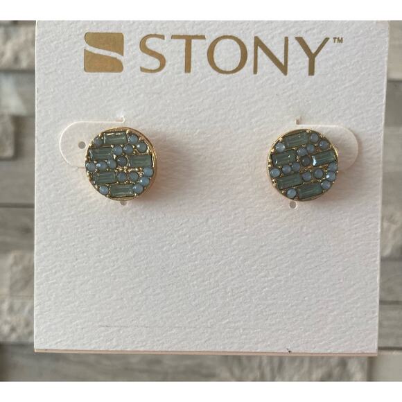 2/$24! Stony Earrings Blue, Green and Gold - Picture 2 of 6
